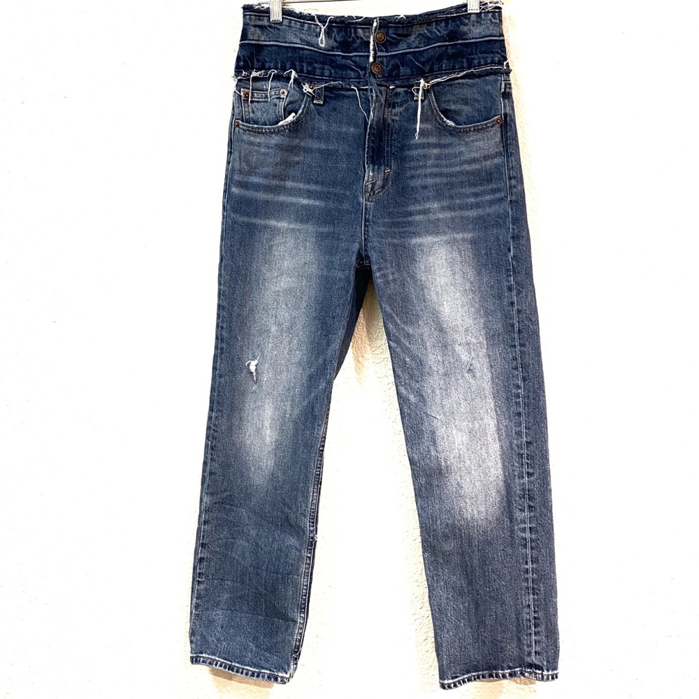 Hi-Rise Lucky Distressed Lucky Pins Stacked Waist